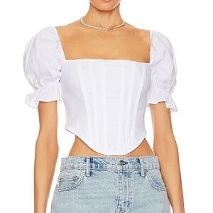 More To Come - Loraine Corset Top White - Size Small